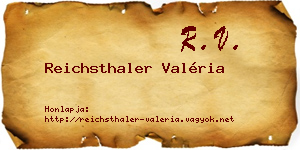 Reichsthaler Valéria névjegykártya